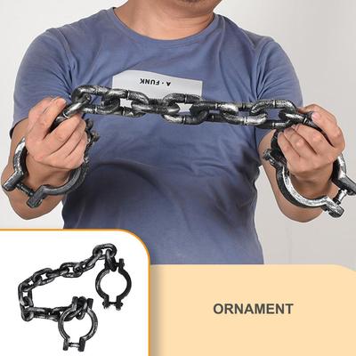 Halloween Toys Chain Handcuffs Lightweight Plastic Wear-resistant Waterproof Prisoner Cosplay Prop Coated Surface for Bar