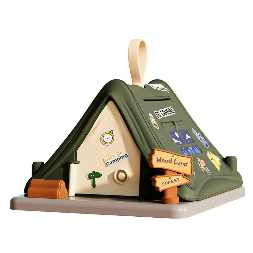 Tent Shaped Cash Box Portable Safe Savings Jar Fashion Coin Saving Box  Students