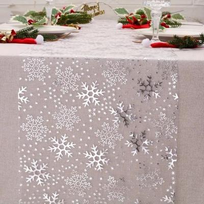 Gold Sparkle Metallic Table Runner Foil Mesh Roll Thin Christmas Table Runner Glitter Sequin Snowflake Flag Tablecloth Wedding