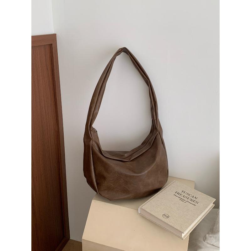 Large-capacity Retro Soft Leather Dumpling-shaped Casual Multi-purpose Commuting Crossbody Bag