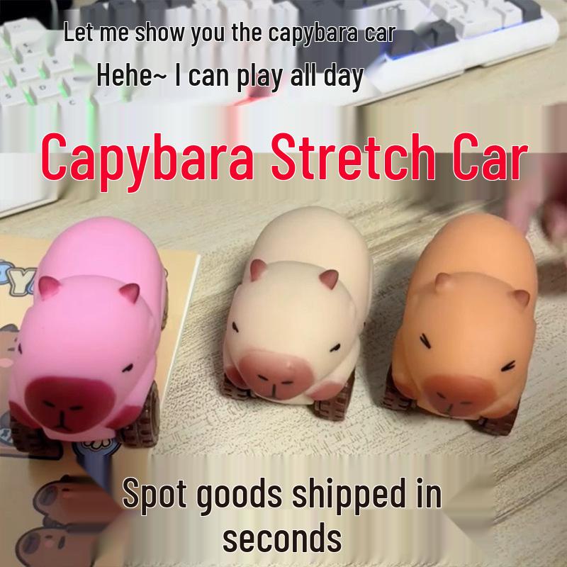 

Douyin-Inspired Capybara Stretch Car: Creative Sliding Deformation Toy with Decompression Features.