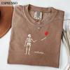 Comfort Colors® Well Shit Skeleton Red Balloon Spooky Shirt, Cute Minimalist Halloween Balloon Tee,Funny Spooky Horror Apparel,Halloween Tee