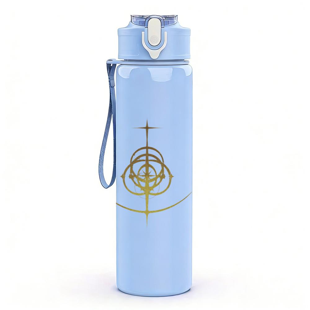 1PC Cross Circle Minimalist Line Art Print 750ml Portable Sports Water Bottle Leakproof Gym Outdoor Travel Drink Cup