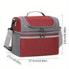 Insulated Double-Layered Lunch Bag Versatile Black & Gray Oxford Fabric, with Shoulder Strap or Carry Handle