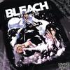 BLEACH Single Sided T-shirt Byakuya & Hitsugaya Dual Character Sakura Anime Print Oversized Cotton Tee For Bleach Shonen Fans