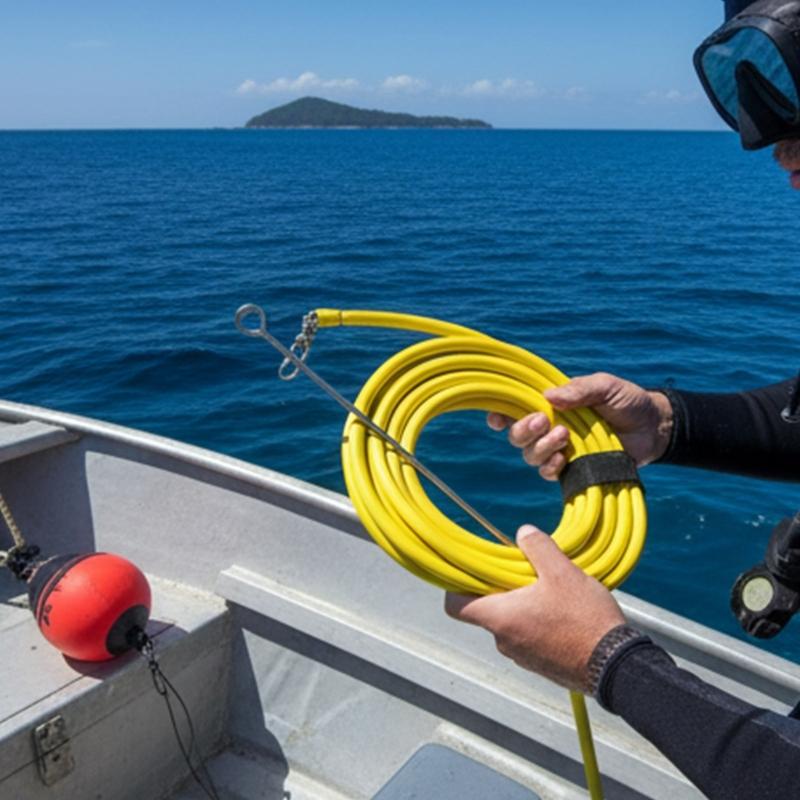 Floating Fishing Line Foam Rubber Tube Stainless Steel Spear Tip High Strength Rope Waterproof Design For Spearfishing