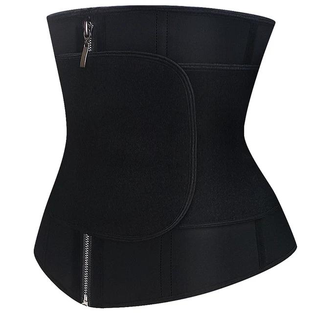 9 Steel Bones Front Zipper Single Belt Adjustable Women Tummy Control Thick Neoprene Waist Cincher