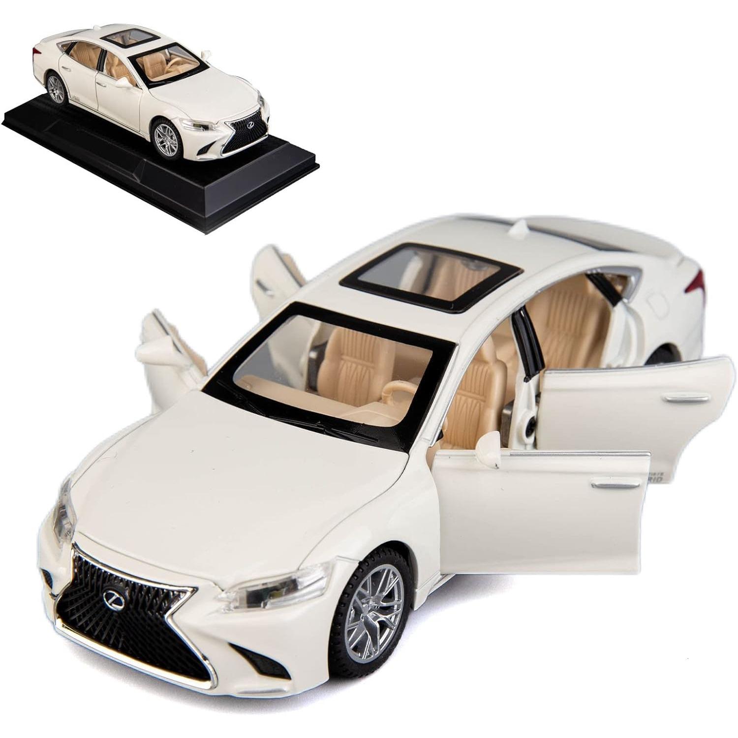 

Модель автомобиля Lexus LS500h в масштабе 1/32, игрушечный автомобиль из цинкового сплава со звуком и светом для детей, подарок для мальчиков и девочек 1/32-Size:16.2*5.8*4cm белый