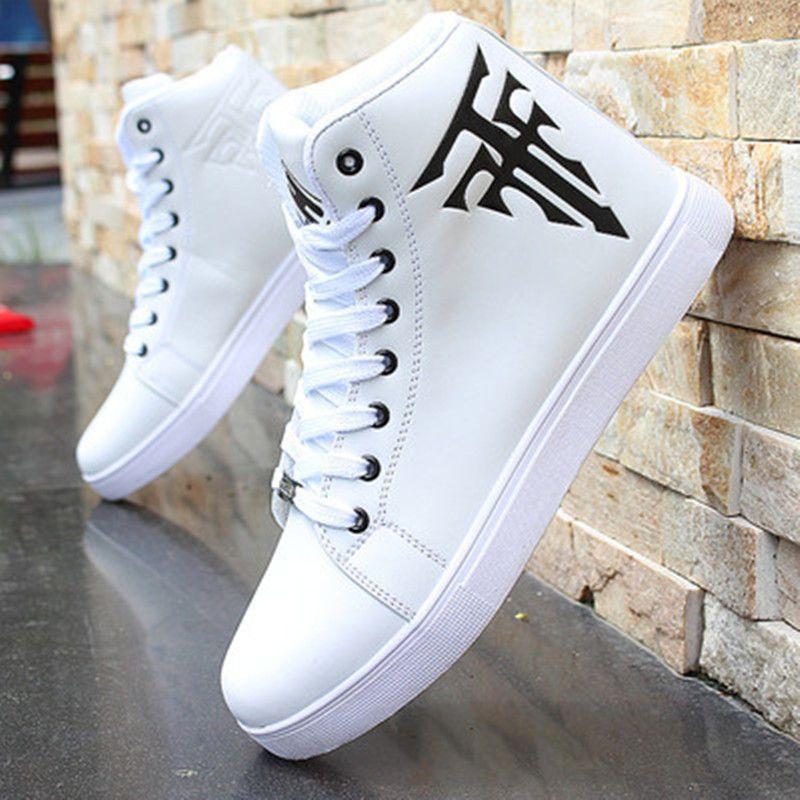 

Men s shoes 2025 new summer little white shoes Korean version trend versatile board shoes youth leisure sports high-top trendy shoes 39