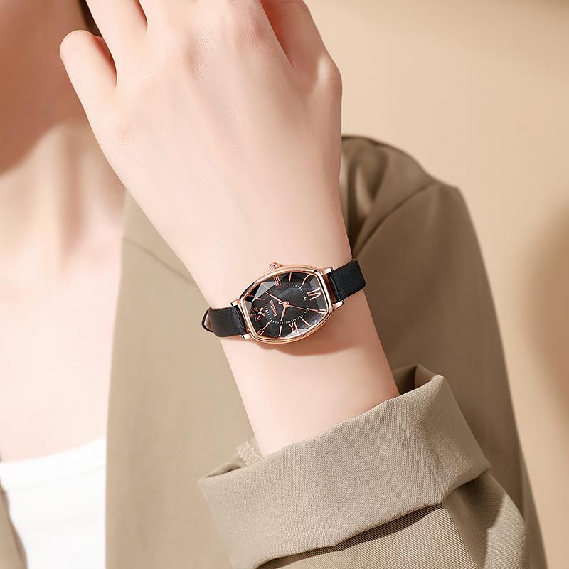 Nuevo Reloj de Mujer con Esfera de Diseño Exquisito, Moderno y Elegante, Correa de Cuero, Relojes de Pulsera para Señoras, Reloj para Niñas, Regalo, Relogio Feminino