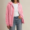 Damenmode Nähen Lose Hoodies Langarm Plüsch Reißverschluss Mantel