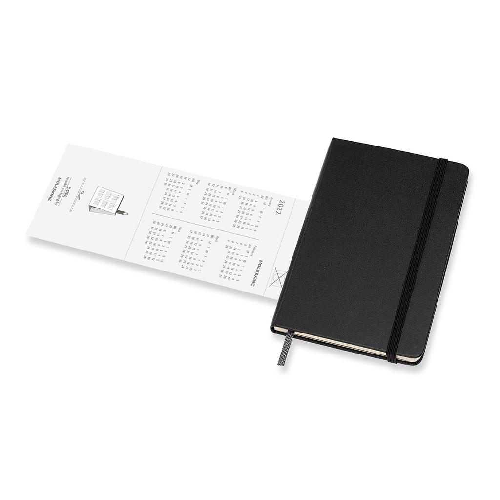 Moleskine 2022 Planner, 12-Month Weekly Diary, Hardcover, Pocket Size, Black, Starting In January, DHB12WN2Y22 (x 2)