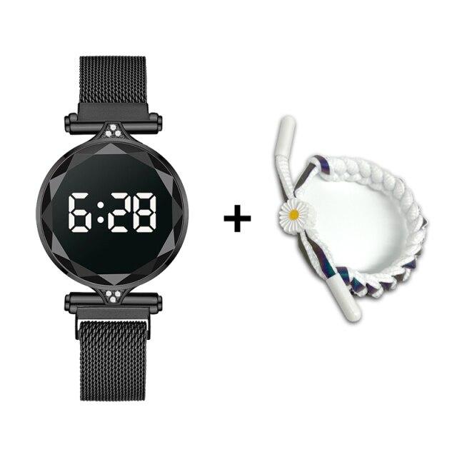 Luxury LED Watch Women Magnetic Bracelet Watches Rose Gold Digital Dress Quartz Women's Watches Ladies Clock Relogio Feminino