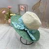 Dell Le Exquisite Straw Hat Women'S Nordic Small Fresh Sun Hat Paper Grass Tie-Dye Craft Holiday Sun Hat Versatile