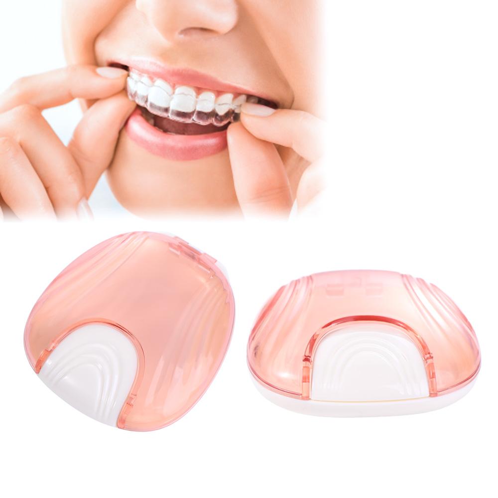 

Коробка для стоматологических ретейнеров, коробка для невидимых брекетов, контейнер для хранения зубных протезов, коробка для чистки искусственных зубов розовый