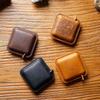 Vintage Crazy Horse Genuine Cowhide Tape Measure Handmade Mini Sewing Ruler Retro Leather Keychain Pendant Measuring Tapes