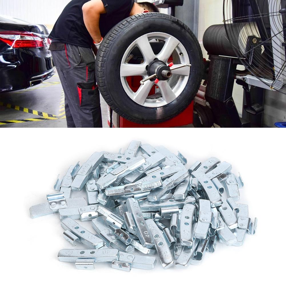50pcs 40g 1.4oz Clip On Wheel Balance Blocks Aluminum Alloy P Style Tire Weight Balancing Assortment(Without Wheel