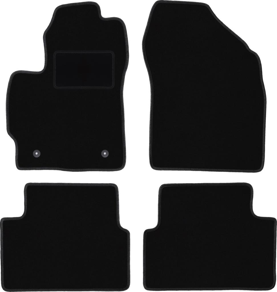 Schwarze Velours-Fußmatten für: Toyota Auris I Schrägheck (2007-2012)