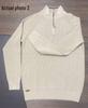 Men's Vertical Rib Knit Half-Zip Stand Collar Woolen Sweater