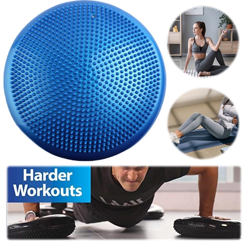 PVC Soft Yoga Balance Board Wear Resist Inflatable Sports Cushion Wobble Massage Balances Cushion for Home Massage Cushion