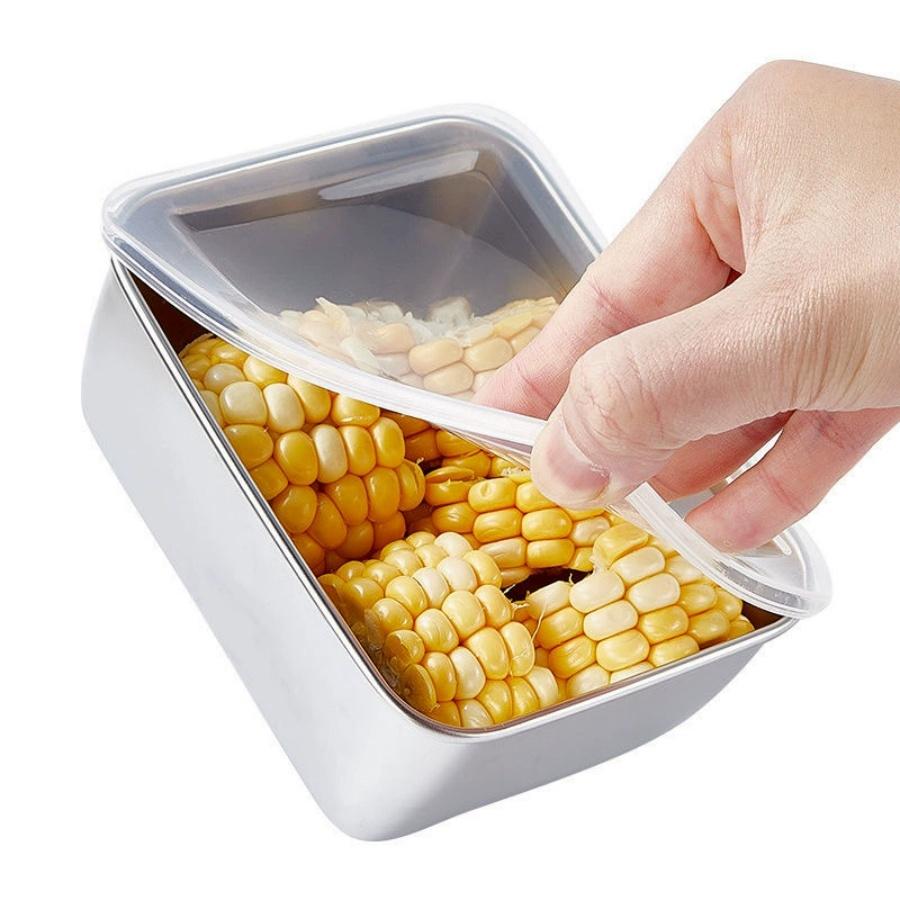

Stainless Steel fresh- keeping container with cover refrigerator refrigerating container packing box garnish box