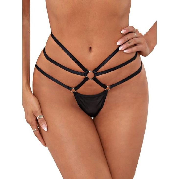 SOLY HUX Women's Sexy Cut Out Mesh Thongs Underwear Panties