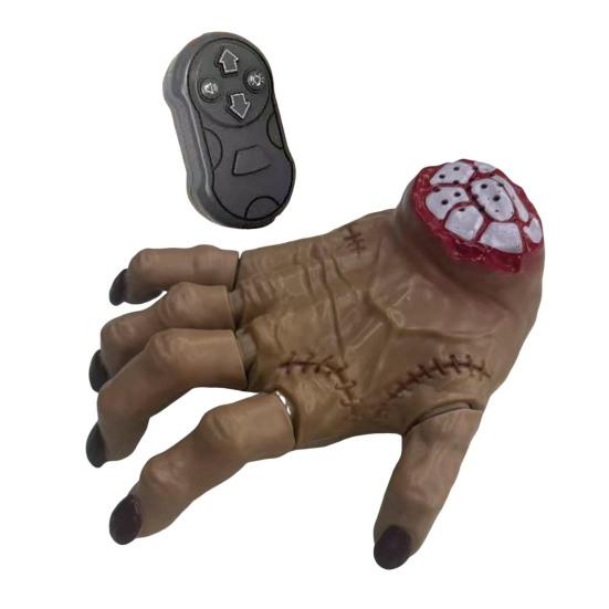 

Игрушка-пранк «Ползущая рука на радиоуправлении», жуткая анимированная рука зомби на Хэллоуин со светодиодной подсветкой для декора двора, газона, дома с привидениями