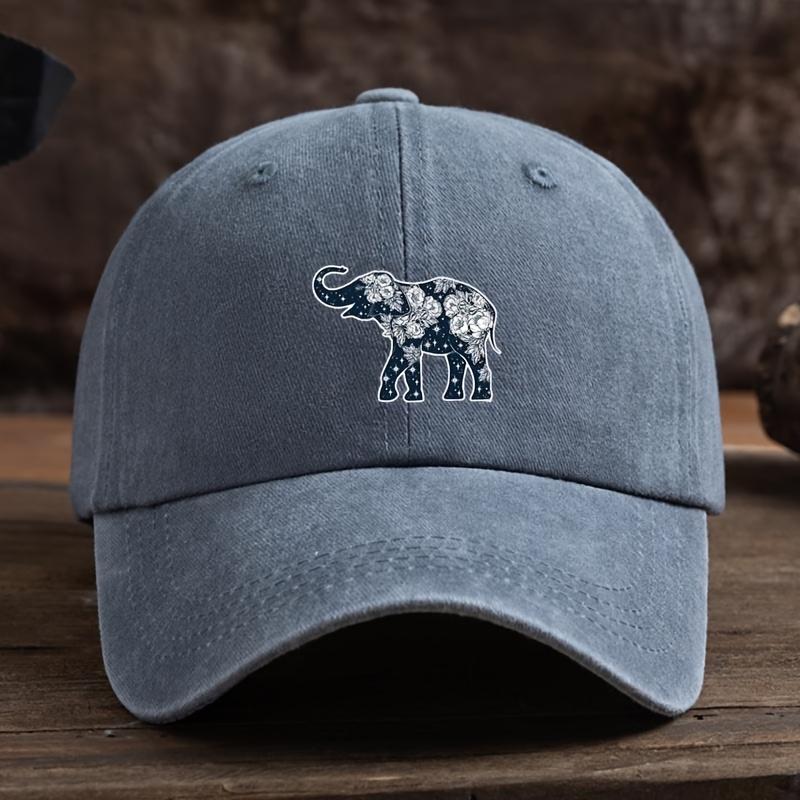 Flower elephant print baseball cap for men and women, outdoor fashion multifunctional duckbill cap