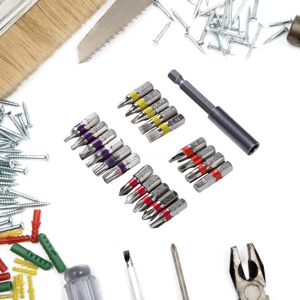 Multiple Ratcheting Screwdriver Set: 21 in 1 Multiple Bits with 75mm Extension Handle for Everyday Household Use