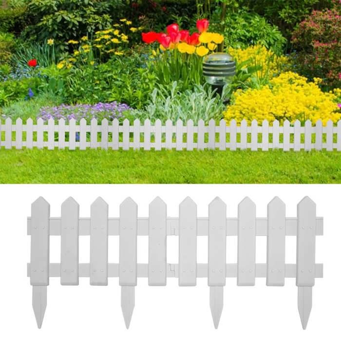 Bordures de pelouse - vidaXL - 25 pcs - Blanc - 10 m - PP