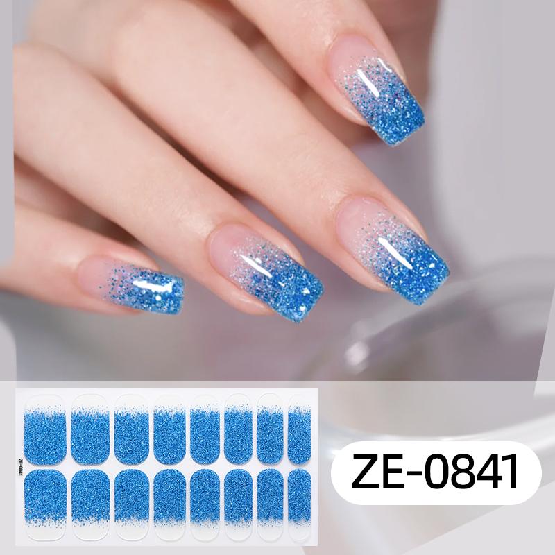 16 Pointe Autocollant Ongles Full Cover Dégradé Pailleté Bandes Vernis à Ongles Scintillantes Longue Durée Art Manucure Décoration DIY