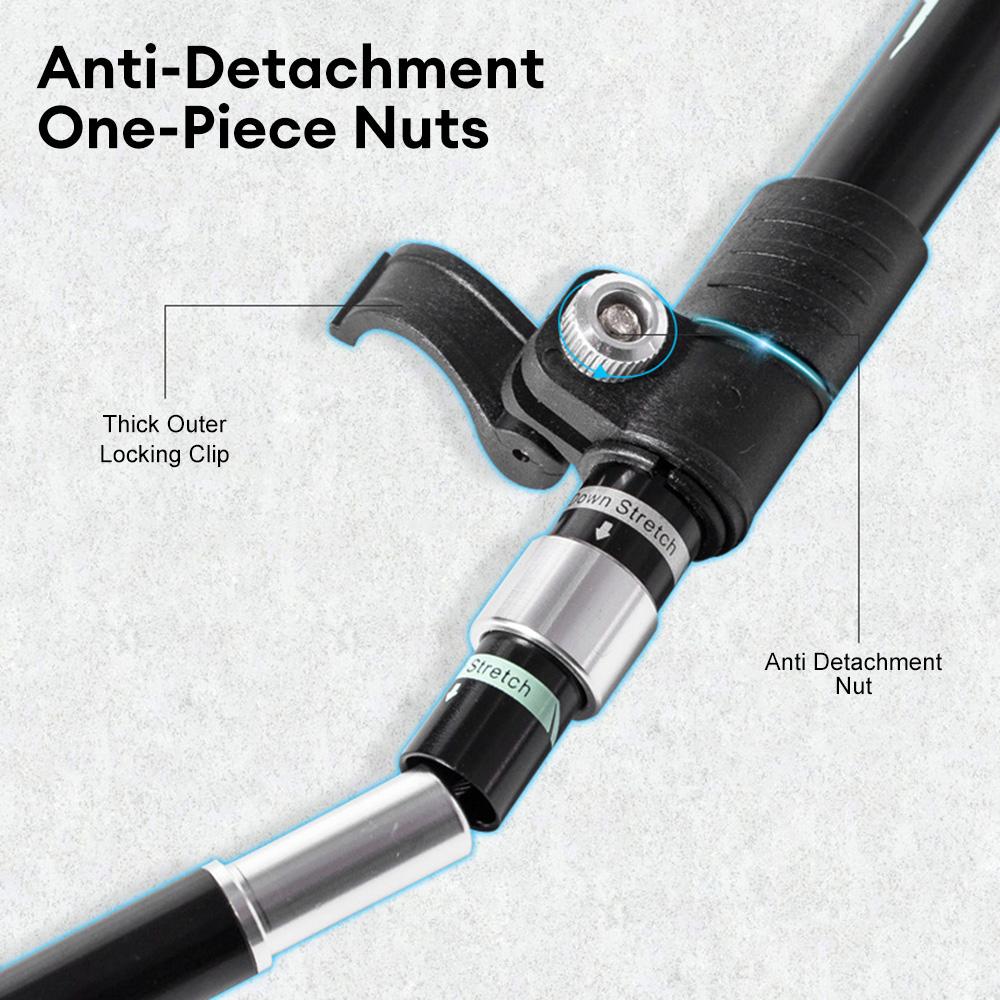 מקל טרקים מתקפל 5 חלקים סגסוגת אלומיניום מקל הליכה מקל טיפוס חיצוני קני הליכה לקשישים עם תיק אחסון