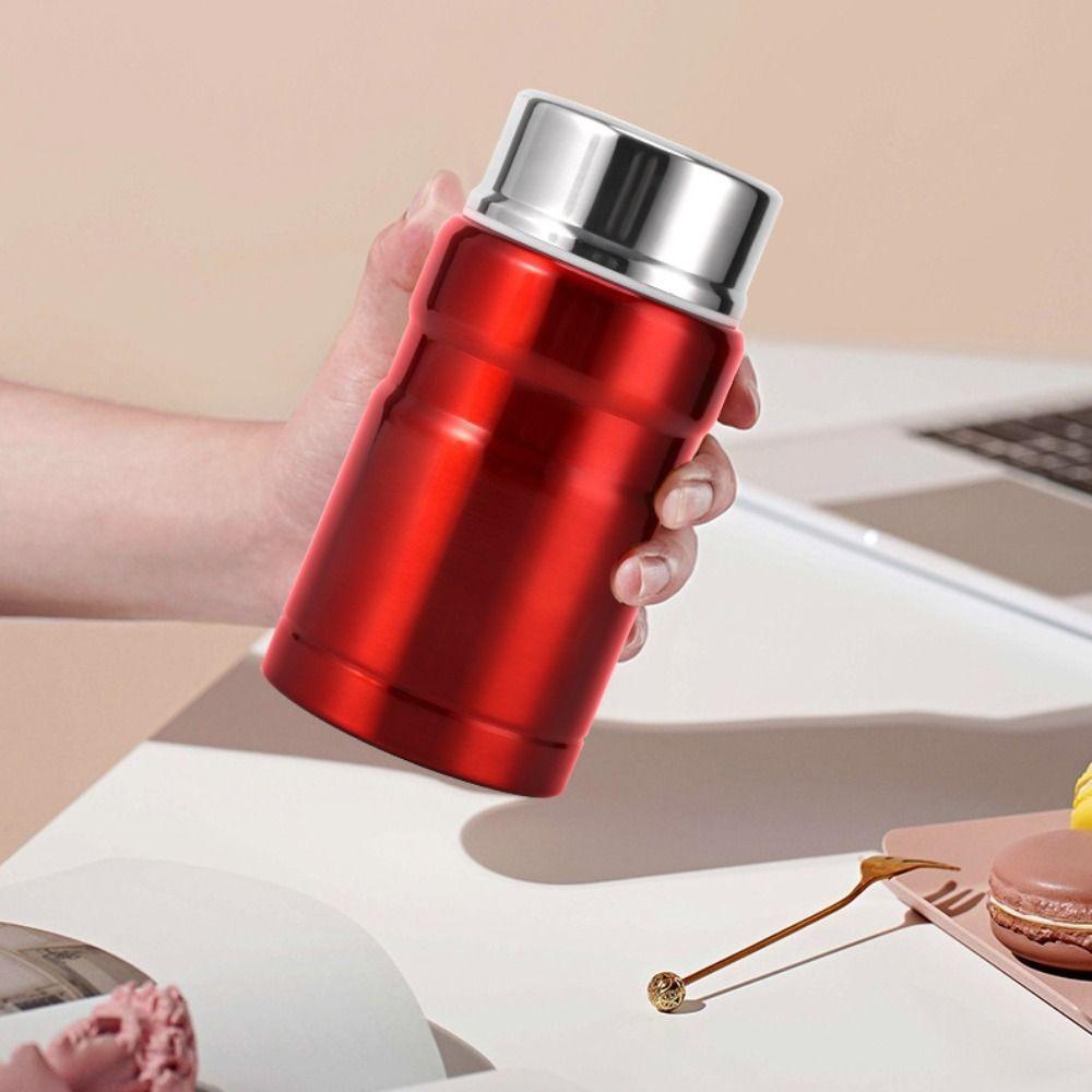 Durable Stainless Steel 750ml Thermal Food Jar Large Capacity with Spoon Soup Jar Unbreakable Insulated Food Container School