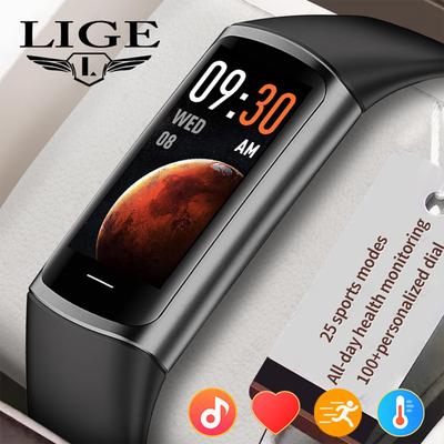 LIGE Neue Sport-Smartwatch, 0,96 Zoll, USB-Aufladung, Bluetooth-Verbindung, wasserdichtes Smart-Armband, Sport-Fitness-Gesundheits-Tracker, geeignet für Android IOS