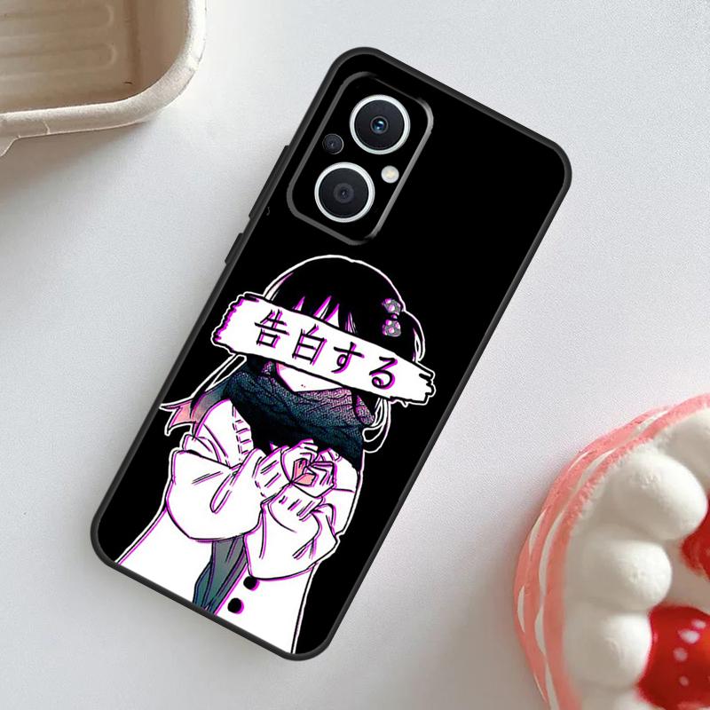 Sad Girl Japanese Anime Case For OPPO Reno 11 10 Pro 11F 8T 4Z 5Z 5 6 8 7 Lite OPPO Find X5 X6 Pro X2 X3 Lite Cover