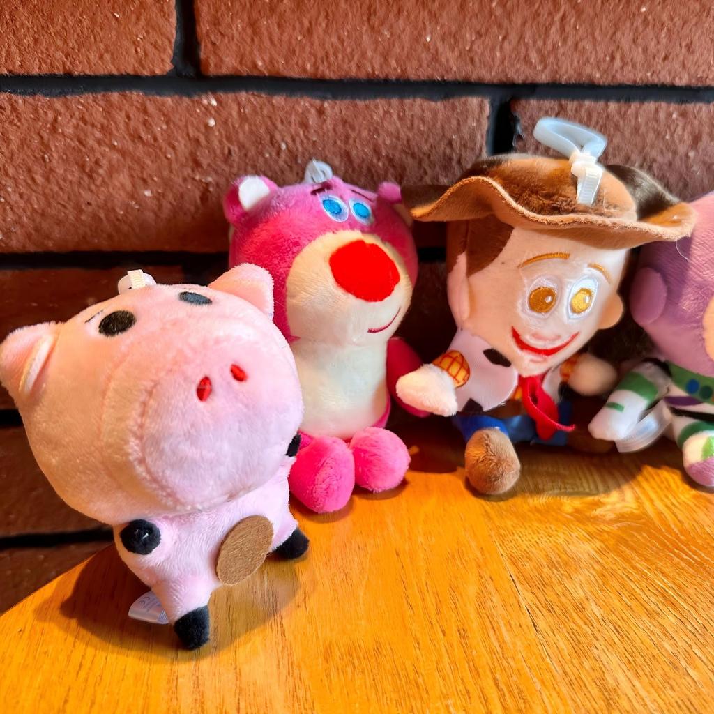 6pcs/set Toy Story Keychain Plush Cute Woody Jesse Bath Lightyear Plush Toy Stuffed Cartoon Doll Xmas Gifts..