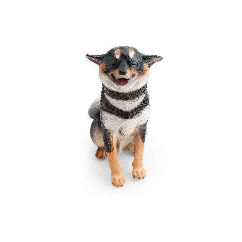 

Nekogamiyama Sitting and Smiling Shiba Inu Dog Miniature Figurine Ornament Model Decor Collector s Model Black