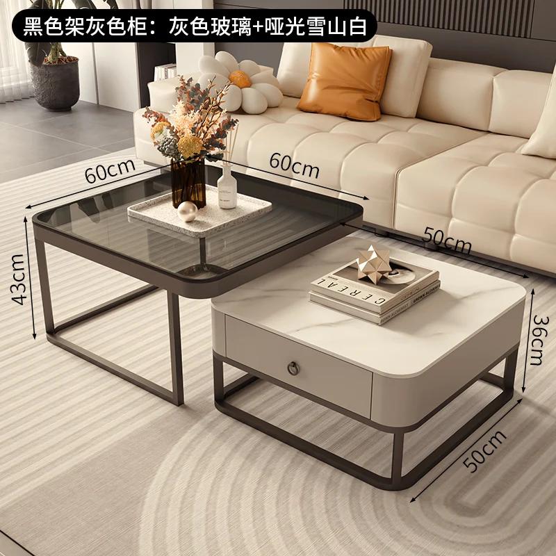 For Luxuriöser moderner Couchtisch mit Aufbewahrungsdesign, nordischer minimalistischer Couchtisch, einzigartige graue