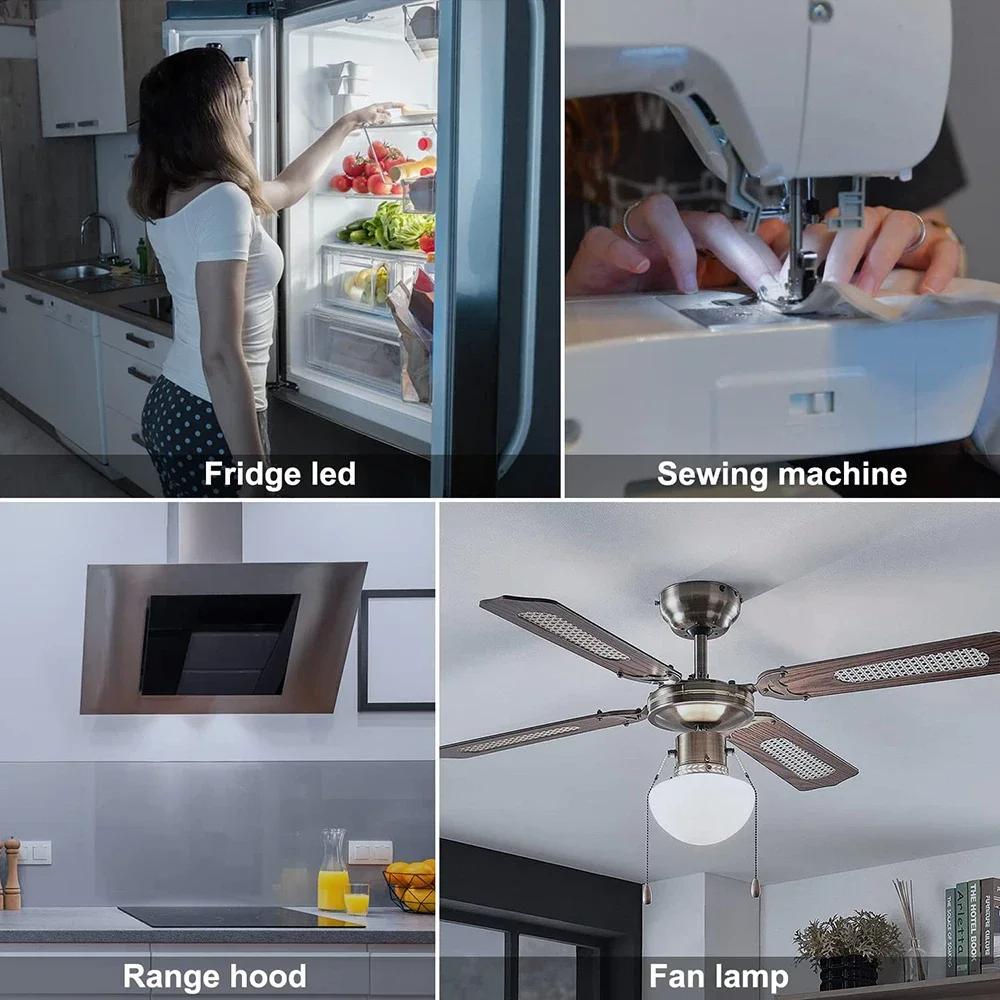 4PCS Mini 2W LED Bulb E14 E12 T22 220V 110V 12V 24V 2835 SMD Lamp Screw-in Bulb for Refrigerator Freezer Replace Halogen Lamps