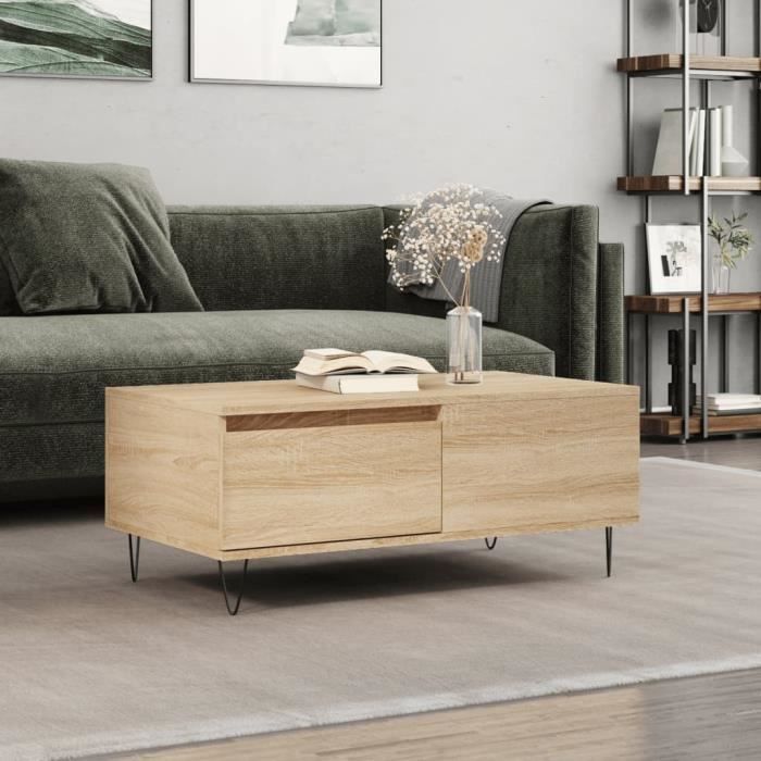 VidaXL Coffee Table Sonoma Oak 90x50x36.5 Cm Engineered Wood 830807