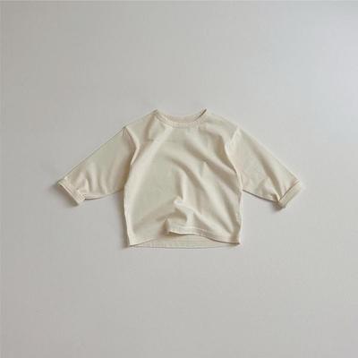 Unisex Kinder Baumwolle Langarm Einfarbiges Basis-Langarmshirt