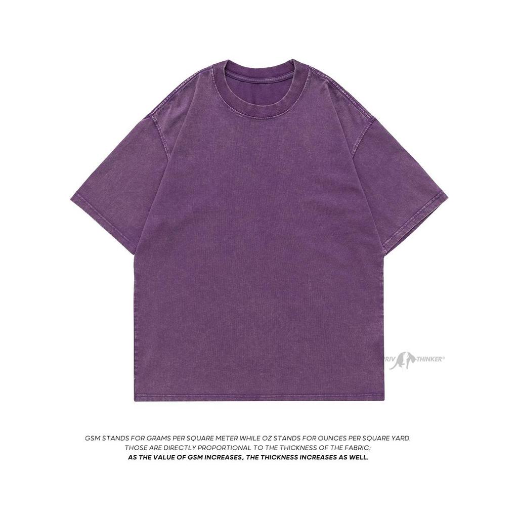 Heavy Fabric Vintage Men Oversized Tees 2026 Summer Short Sleeve Casual O Neck Man Tshirt Acid Washed T-shirts Tops