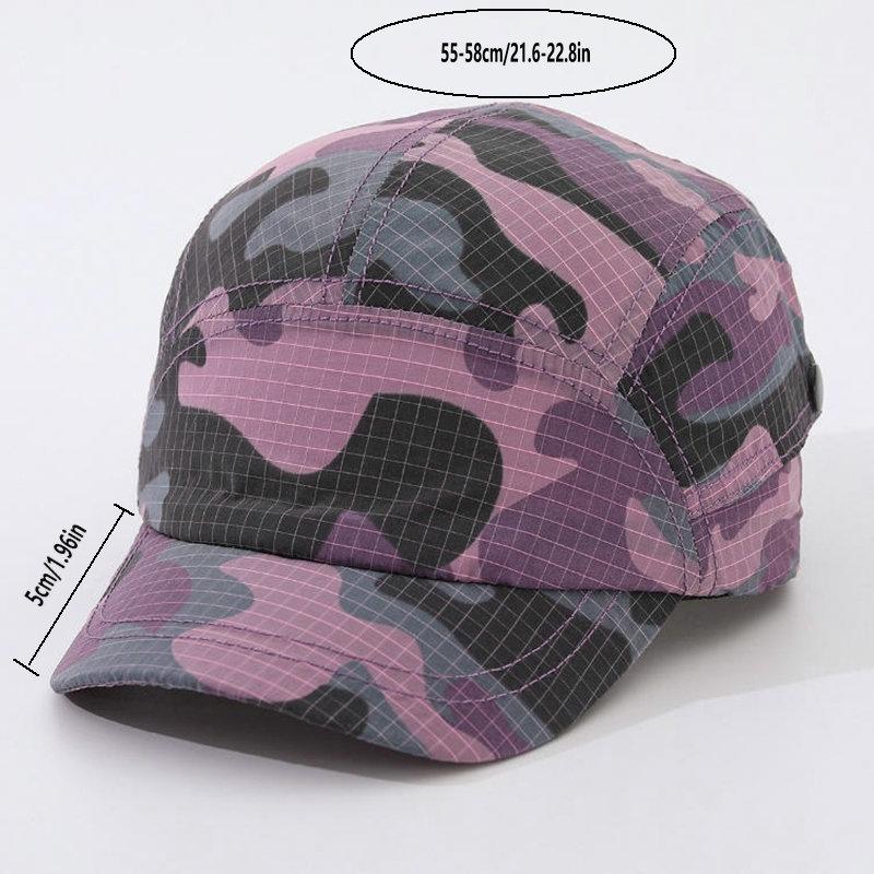 Camouflage Lightweight Baseball Cap Spring Summer Breathable Small Brim Outdoor Cycling Adjustable Soft Top Hat