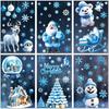 Weihnachtliche Fensteraufkleber 9 Bögen/110 Stück Frohe Weihnachten Aufkleber für Glasfenster - Schneeflocke, Rentier, Weihnachtsmann