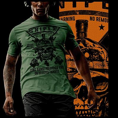 T-shirt da Cecchino Militare fucile incrociato Precisione Esperta tiro a lunga distanza maglietta della morte