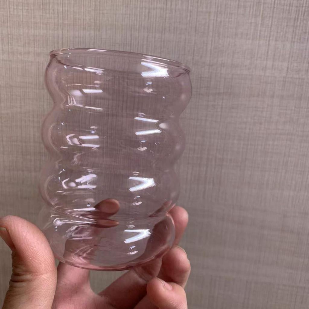 Colored Double-Walled Spiral Glass Cup: Ideal for Milk, Coffee, Mousse, Juice At Home or Office.