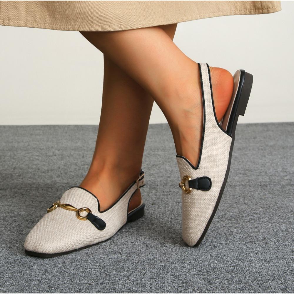 2026 Women Platform Sandals Anti-slip Closed Toe Metal Shoes Women Flat Outdoor Round Toe Wedge Sandals Women Sandalias De Mujer