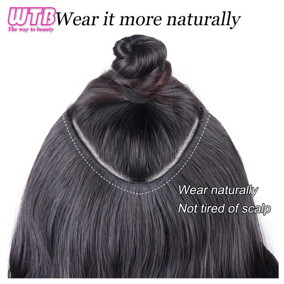WTB syntetisk vann krusning hårforlengelse parykk fluffy bølget krøllete hår Naturlig usynlig parykk kvinne
