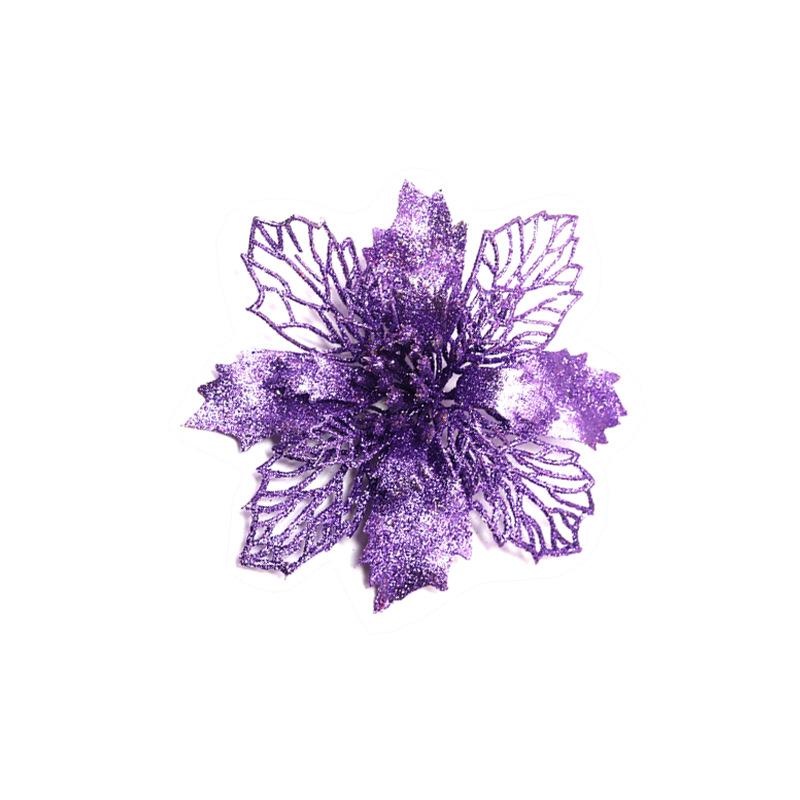 9cm Glitter Artifical Christmas Flowers Christmas Tree Wreath Decorations Fake Flowers Xmas Garland Ornaments New Year 2025