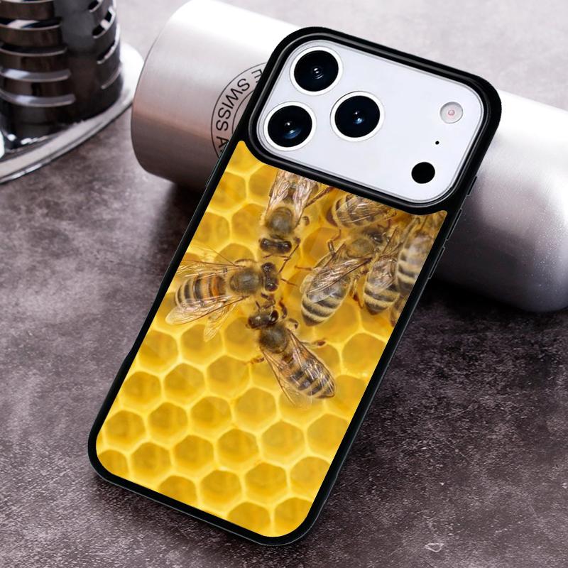 Bienenwabe Honig Bienenstock Handyhülle Für iPhone 17 16 15 14 13 12 11 Pro Max Plus 17Air Weiche Silikonhülle
